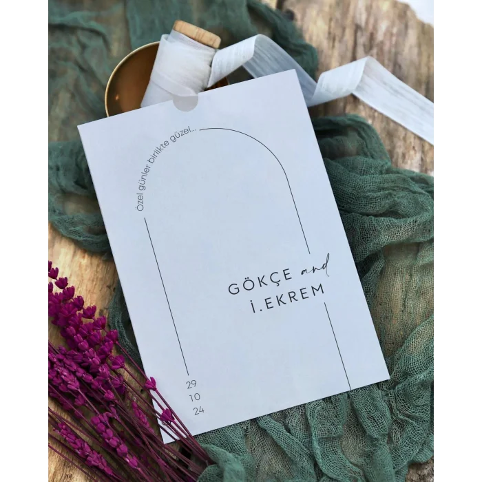 Oval Davetiye Zarfı Yaldız Baskı 2689 (500 ADET)