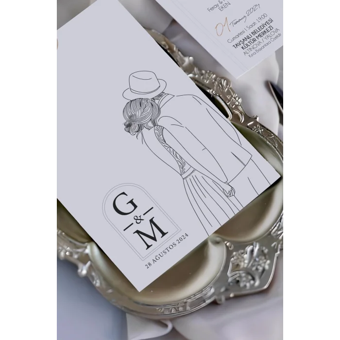 Oval Davetiye Zarfı Yaldız Baskı 2690 (500 ADET)