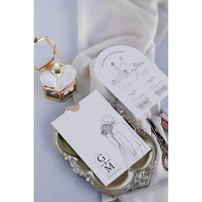 Oval Davetiye Zarfı Yaldız Baskı 2690 (500 ADET)