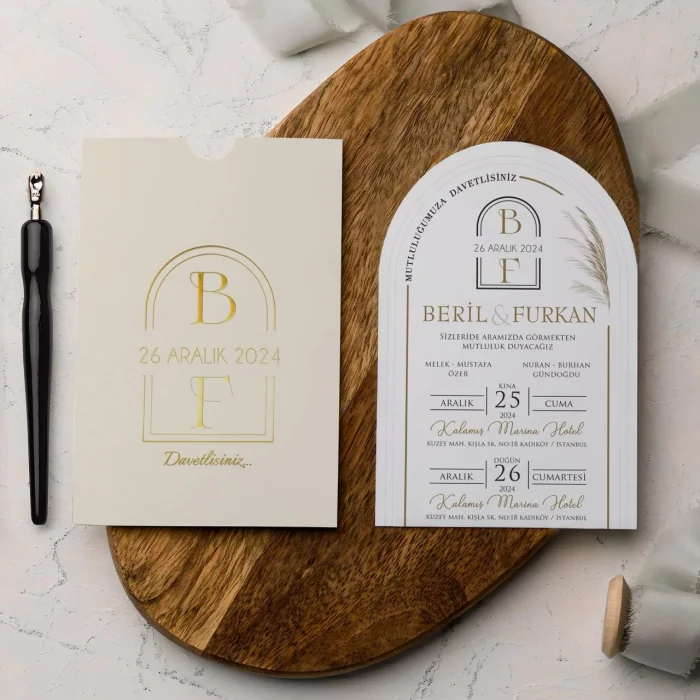 Oval Davetiye Zarfı Yaldız Baskı 2691 (500 ADET)