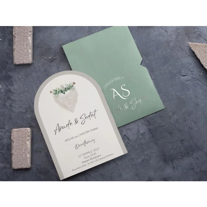 Oval Davetiye Zarfı Yaldız Baskı 2802 (500 ADET)