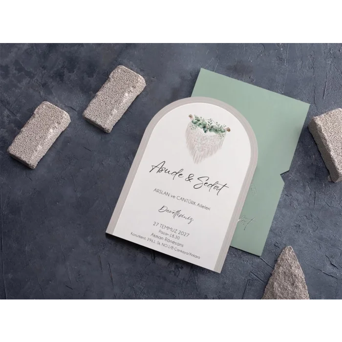 Oval Davetiye Zarfı Yaldız Baskı 2802 (500 ADET)