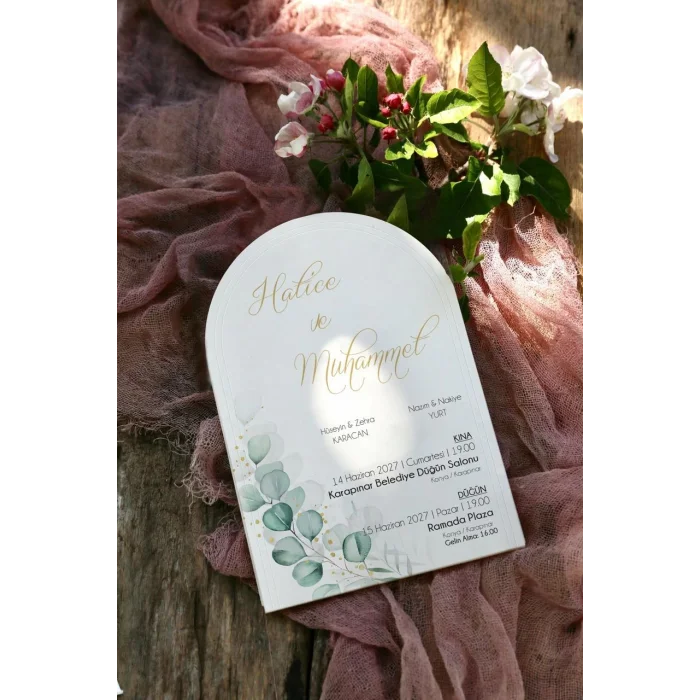 Oval Davetiye Zarfı Yaldız Baskı 2843 (500 ADET)