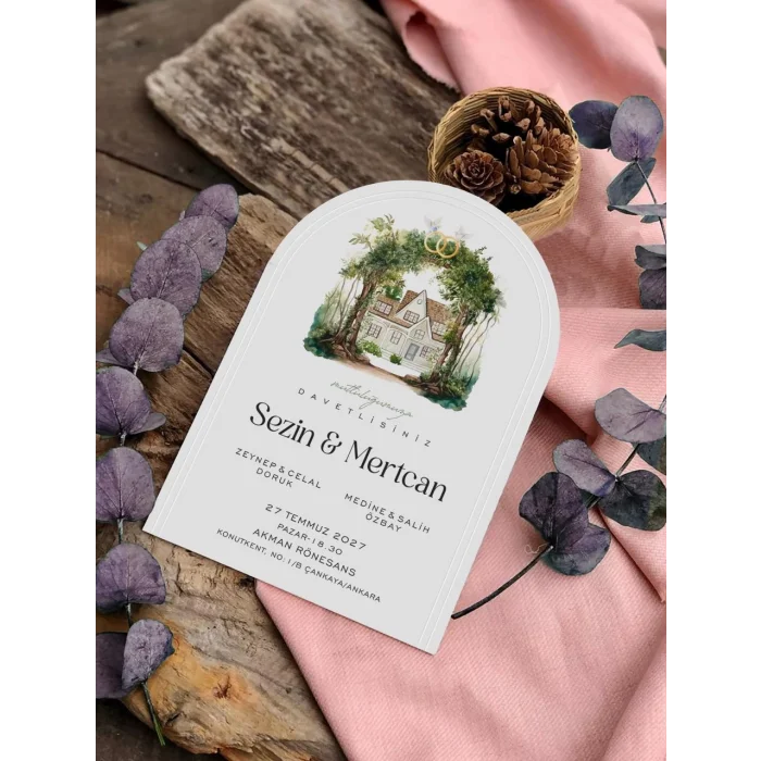 Oval Davetiye Zarfı Yaldız Baskı 2866 (500 ADET)