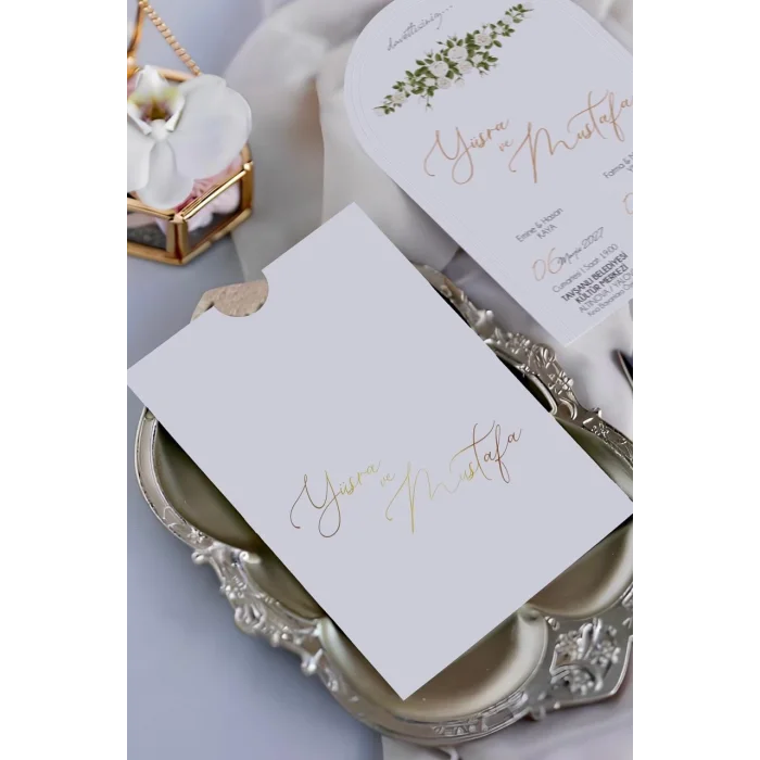 Oval Davetiye Zarfı Yaldız Baskı 2867 (500 ADET)