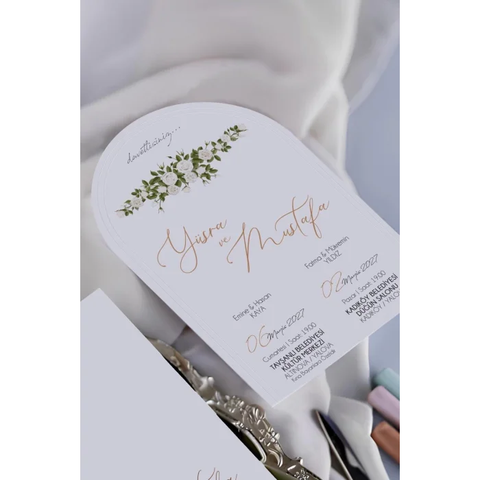 Oval Davetiye Zarfı Yaldız Baskı 2867 (500 ADET)