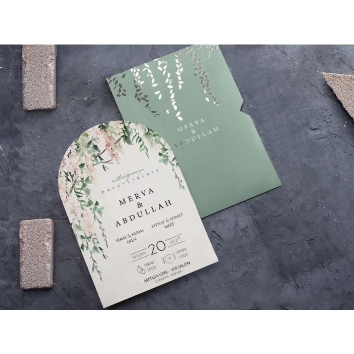 Oval Davetiye Zarfı Yaldız Baskı 2868 (500 ADET)