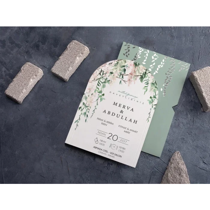 Oval Davetiye Zarfı Yaldız Baskı 2868 (500 ADET)