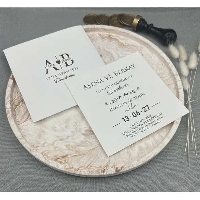 Tekirdağ Davetiye Ekonomik Zarfı Yaldız Baskı 1053