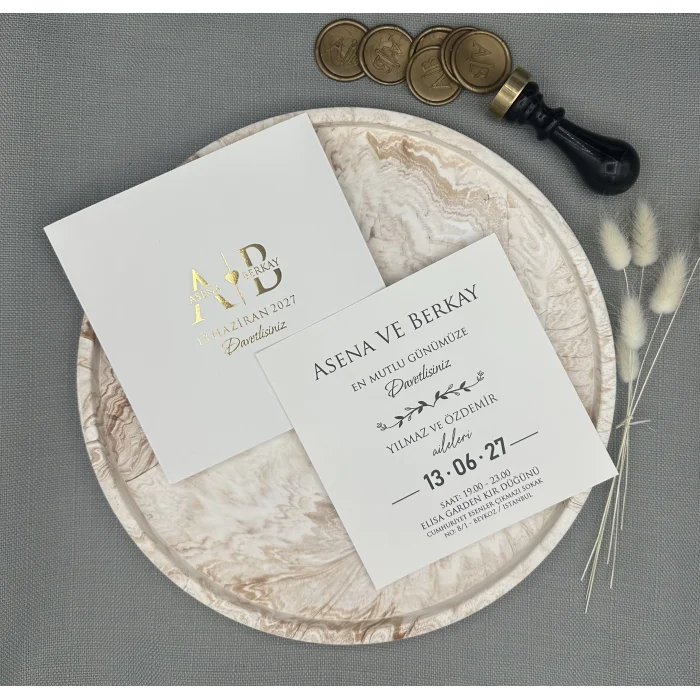 Tekirdağ Davetiye Ekonomik Zarfı Yaldız Baskı 1053