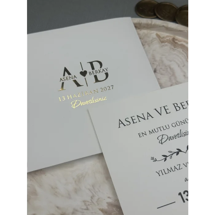 Tekirdağ Davetiye Ekonomik Zarfı Yaldız Baskı 1053