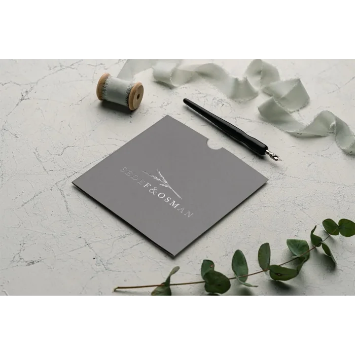 Yaldız Baskılı Kare Davetiye 2330