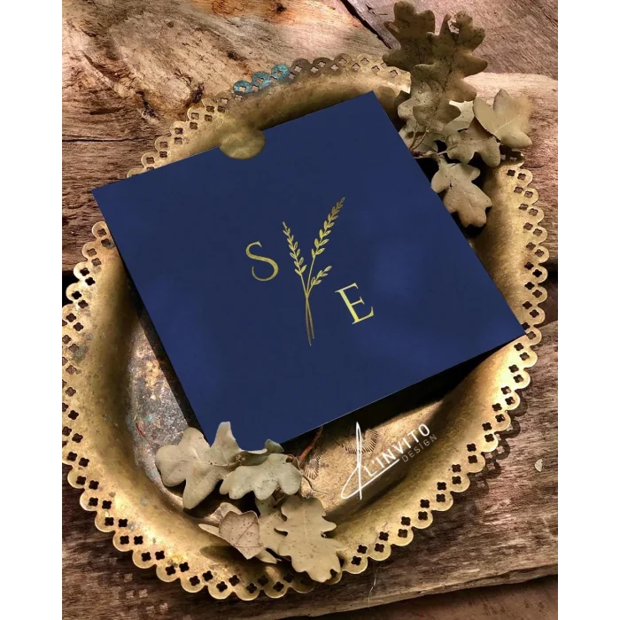 Yaldız Baskılı Kare Davetiye 2494