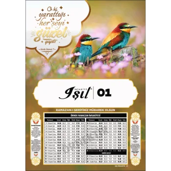 Yaldızlı Karton İmsakiye Işıl-01