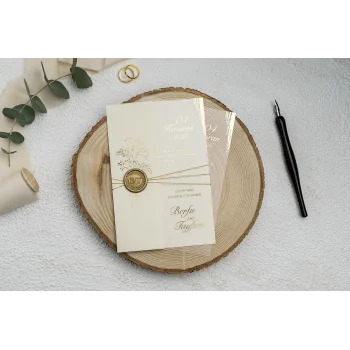 Ekonom Şeffaf Model Lüks Düğün Davetiyesi 9277