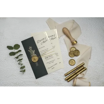 Ekonom Şeffaf Model Lüks Düğün Davetiyesi 9279