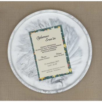 İmza Sünnet Davetiyesi Beyaz Zarflı 6001