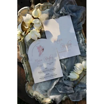 Oval Davetiye Zarfı Yaldız Baskı 2685 (500 ADET)