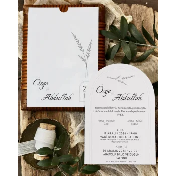 Oval Davetiye Zarfı Yaldız Baskı 2686 (500 ADET)