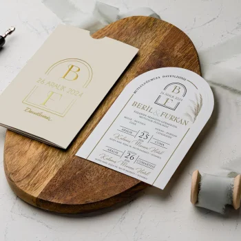 Oval Davetiye Zarfı Yaldız Baskı 2691 (500 ADET)