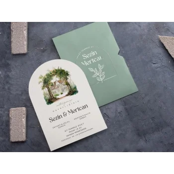 Oval Davetiye Zarfı Yaldız Baskı 2842 (500 ADET)