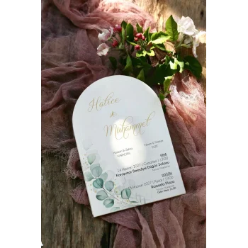 Oval Davetiye Zarfı Yaldız Baskı 2843 (500 ADET)