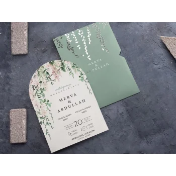 Oval Davetiye Zarfı Yaldız Baskı 2868 (500 ADET)