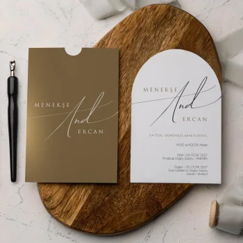 Oval Davetiye Zarfı Yaldız Baskı 2870 (500 ADET)