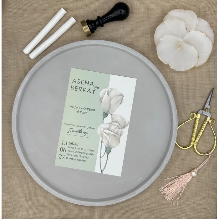 Tekirdağ Davetiye Ekonomik Beyaz Zarflı 1017