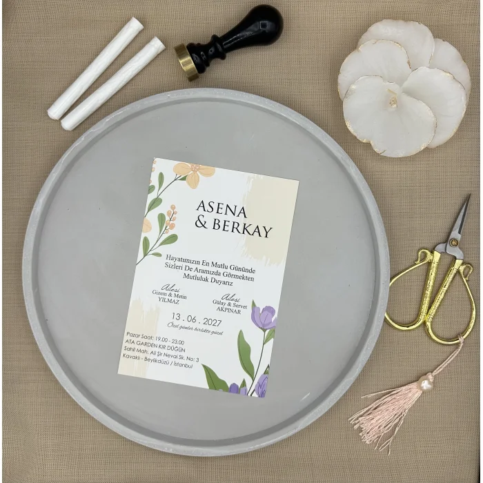 Tekirdağ Davetiye Ekonomik Beyaz Zarflı 1018