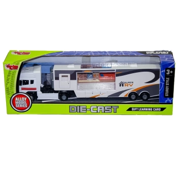 XFD889-350 Kutulu Die-Cast Beyaz Gösteri Tırı - Vardem Oyuncak