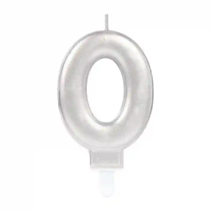 0 Rakam Mum Gümüş Renk