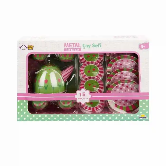 02169 Metal Oyuncak Çay Takımı 15 Parça -