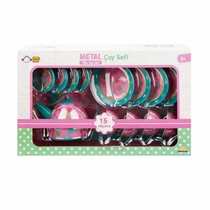 02169 Metal Oyuncak Çay Takımı 15 Parça -