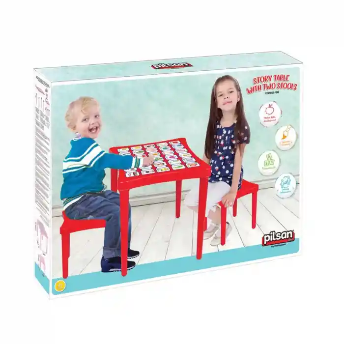 03 493 İKİ TABURELİ MASA (PEMBE)