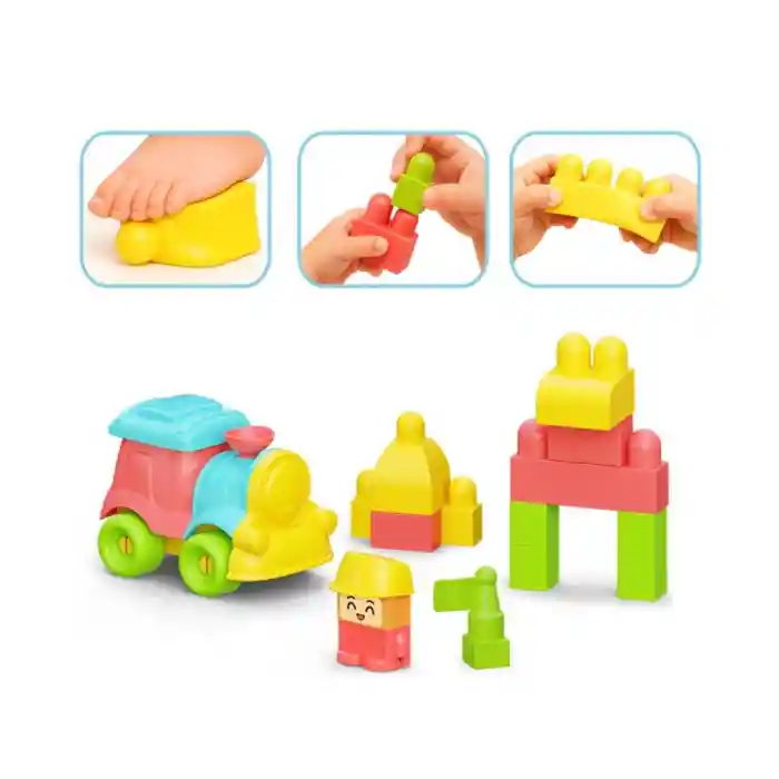 04122 YUMUŞAK  BLOKLAR TREN SET 24 PARÇA