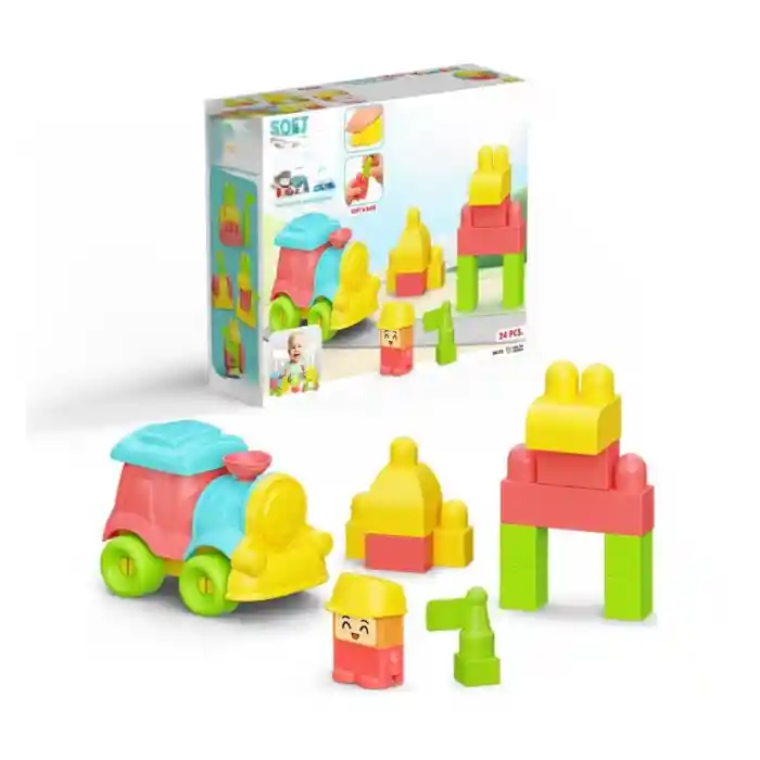 04122 YUMUŞAK  BLOKLAR TREN SET 24 PARÇA