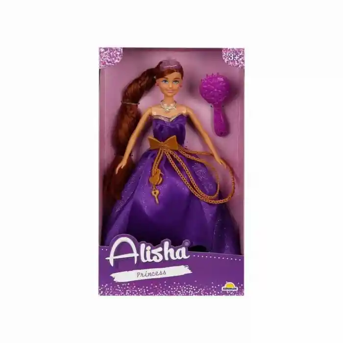 0835 NessiWorld-RST-SIS-MNK Prenses Uzun Saçlı Aksesuarlı Bebek Set 29 cm 3renk