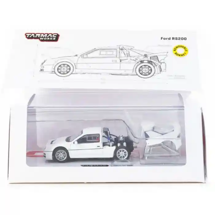 1/64 Ford RS200 White Model Araç