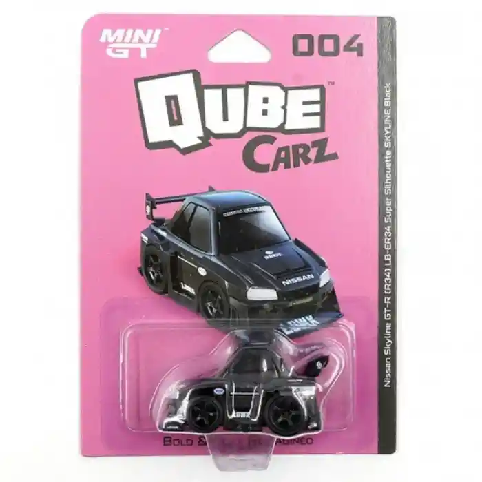 1/64 Qube Carz Serisi Nissan Skyline GT-R ER34 Super Silhouette SKYLINE Black Blister Paket