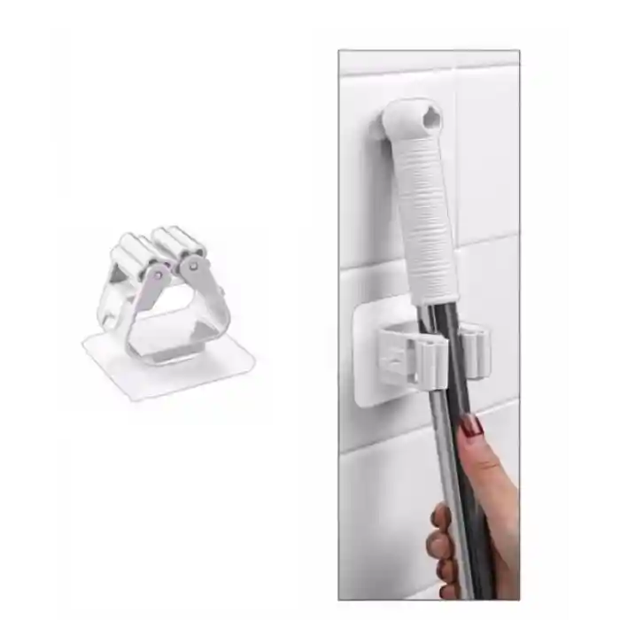 1 Adet Yapışkanlı Pratik Mop Tutucu Beyaz