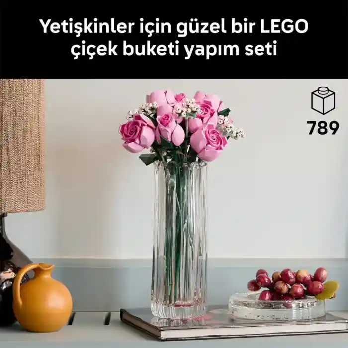 10374  iconic Botanicals Pembe Gül Buketleri 789 parça +18 yaş