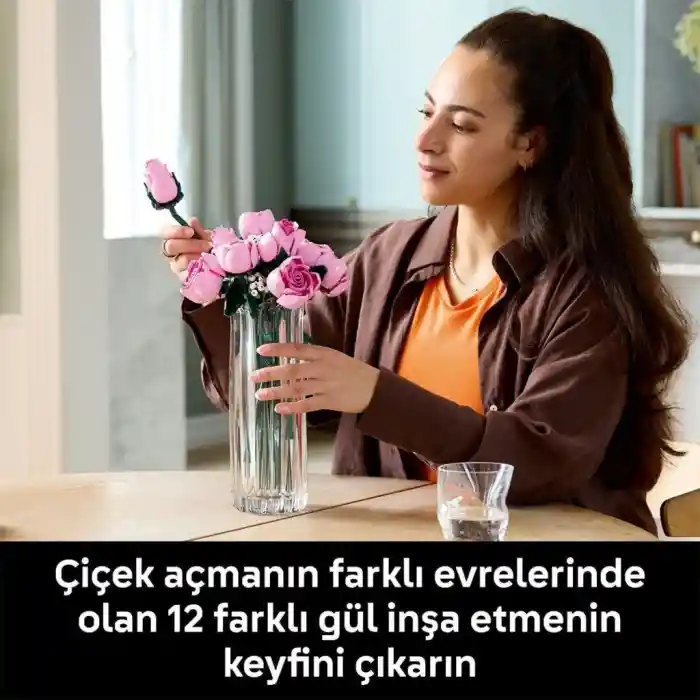 10374  iconic Botanicals Pembe Gül Buketleri 789 parça +18 yaş