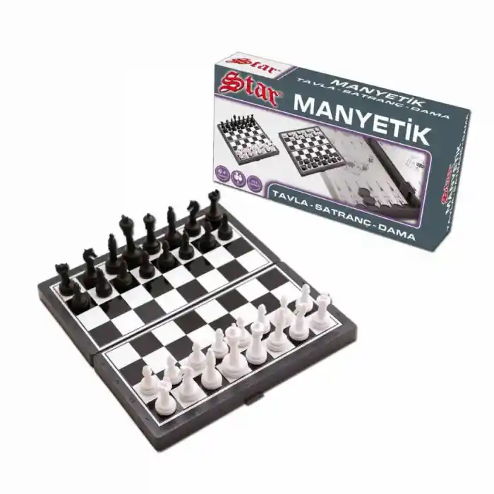 1050170 Manyetik Satranç-Tavla 2si 1 Arada -okey