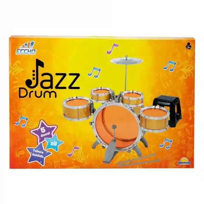 1080080 Eccho, Davul Set - Jazz Drum / 5 adet Davul, Zil ve Tabure / +3 yaş