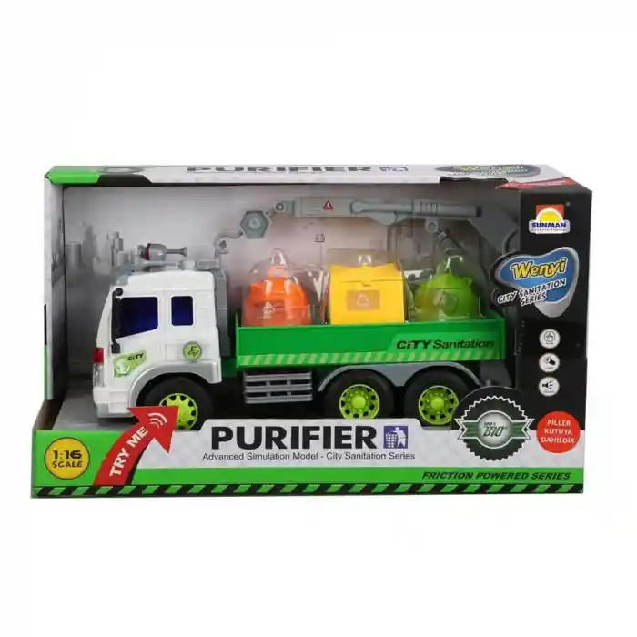 13078 SUN-YFN 1:16 GERİ DÖNÜŞÜM KAMYONLARI  IŞIKLI