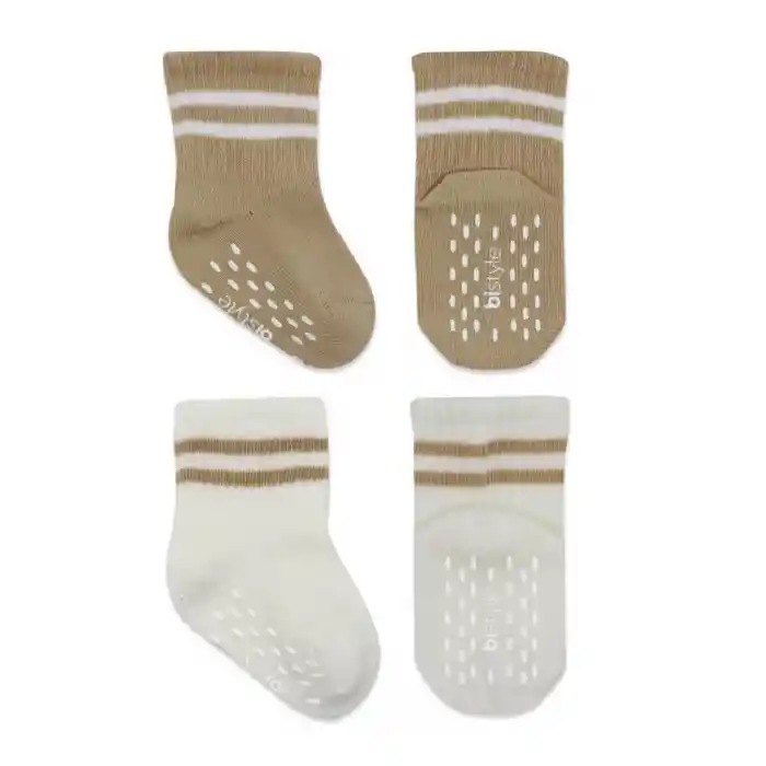 2Li Çemberli Kaymaz Soket Çorap 10125 Bej-Ekru