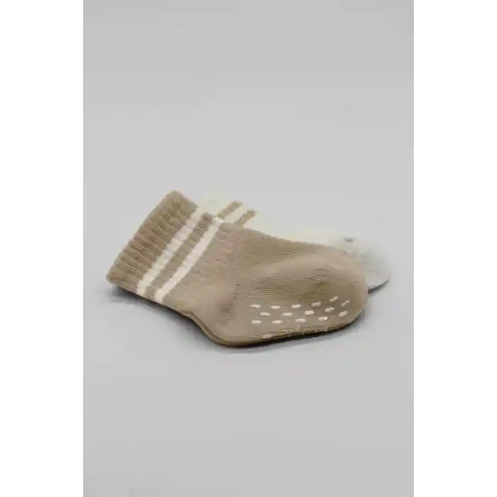 2Li Çemberli Kaymaz Soket Çorap 10125 Bej-Ekru