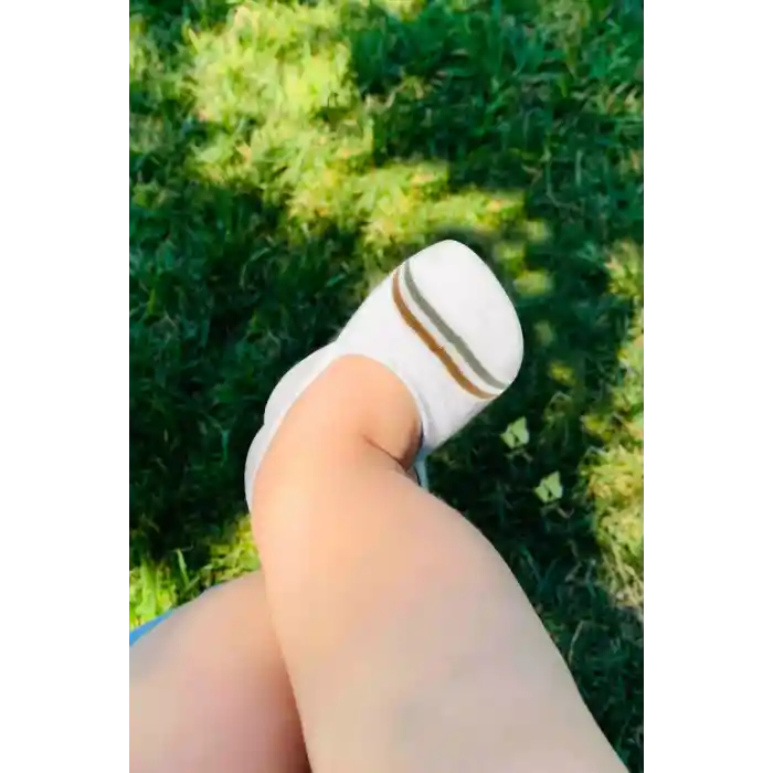 2Li Penye Babet Silikon Çemberli Çorap 30102 Nil Beyaz