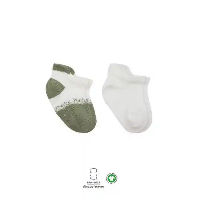 2Li Penye Sneakers Çorap 20105 Nil Ekru